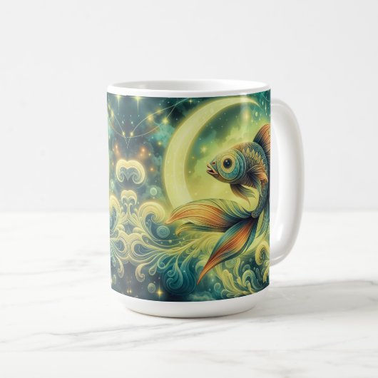 Fische: Das kosmische Schwimmen Kaffeetasse (VorderseiteRechts)