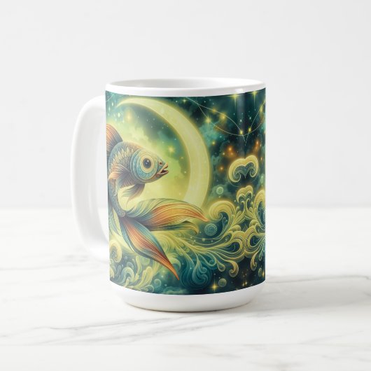Fische: Das kosmische Schwimmen Kaffeetasse (Vorderseite Links)