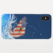 Fische der amerikanischen Flagge, die aus dem Wass Case-Mate iPhone Hülle (Rückseite (Horizontal))