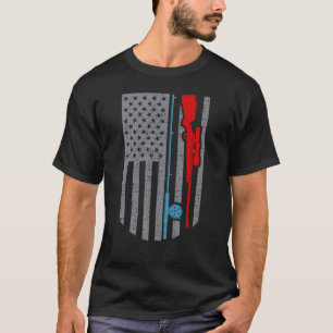 Fische der Jagd auf Riffe Amerikanische Flagge T-Shirt