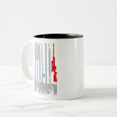 Fische der Jagd auf Riffe Amerikanische Flagge Zweifarbige Tasse (Vorderseite Links)