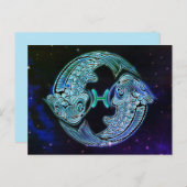 Fische der Postkarte des Zodiaks (Vorne/Hinten)