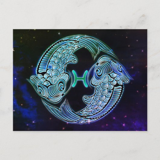 Fische der Postkarte des Zodiaks (Vorderseite)