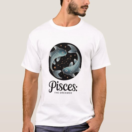Fische Der Träumer Zodiac Sternbild Ästhetik T-Shirt (Vorderseite)