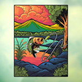 Fische, die den lockeren Fischfang erobern Fensteraufkleber (Blatt 3)