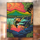 Fische, die den lockeren Fischfang erobern Fensteraufkleber (Blatt 2)