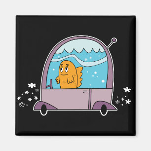 Fische, die ein Auto - Magneten fahren Magnet