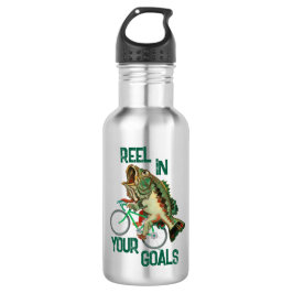 Fische, die ein Fahrrad fahren Motivierend Edelstahlflasche