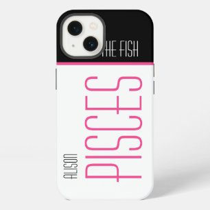 Fische Die Fische Stylischer Text Name Schwarz Pin iPhone 13 Hülle