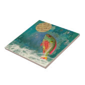 Fische, die Keramik auf dem Mond sehen Fliese (Seite)