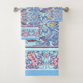 Fische, die rot, weiß, blau sind badhandtuch set (Insitu)