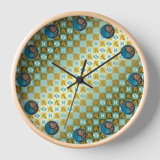 Fische & Erddrache Uhr (Vorderseite)