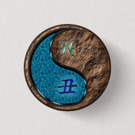 Fische & Erde Ochse Button (Vorderseite)