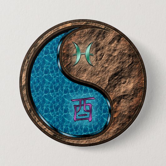 Fische & Erdhahn Button (Vorderseite)
