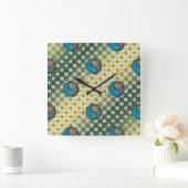 Fische & Erdpferd Quadratische Wanduhr (Zuhause)