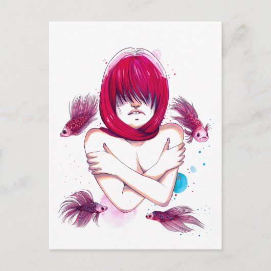 Fische Ertrinken Postkarte (Vorderseite)