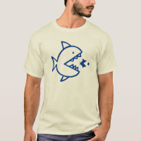 Fische essen Fisch-Weltt-shirt