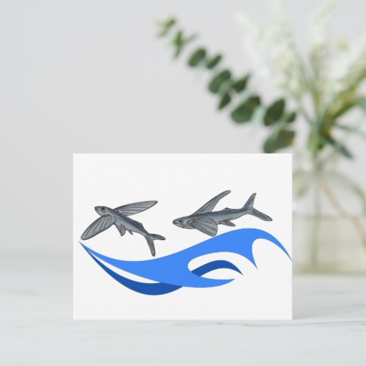 Fische (Exocet) Postkarte (Stehend Vorderseite)