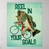 Fische fahren mit einem Motivierend Fahrradplakat Poster (Vorne)