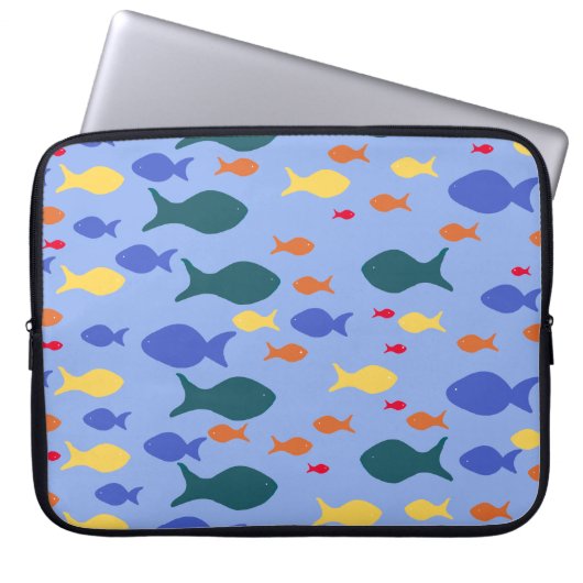 Fische farbenfrohe Fische Neopren Laptop-Sieb 15" Laptopschutzhülle (Vorderseite)