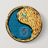 Fische & Feuer Hahn Button (Vorderseite)