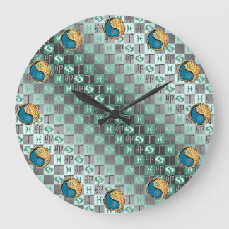 Fische & Feuer Kaninchen Große Wanduhr