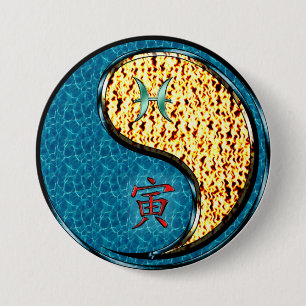 Fische & Feuer Tiger Button