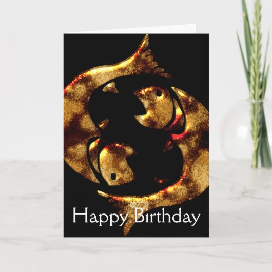 Fische Fisch März Grußkarte Geburtstag Karte (Vorderseite)