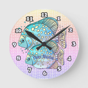 Fische Fische Runde Wanduhr