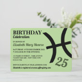 Fische, Fische, Sternzeichen von Zodiac, Geburtsta Einladung (Stehend Vorderseite)