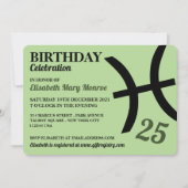 Fische, Fische, Sternzeichen von Zodiac, Geburtsta Einladung (Vorderseite)