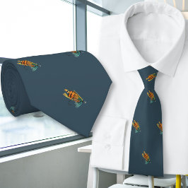 Fische Fischfang Dark Blue Neck Tie Krawatte