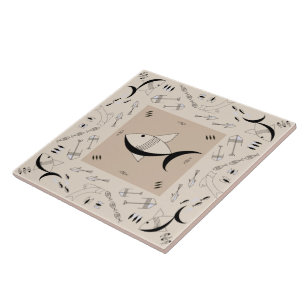 FISCHE Fünfzigerjahre der Keramik-Fliese Fliese