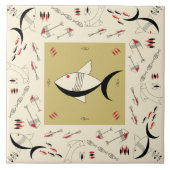 FISCHE Fünfzigerjahre der Keramik-Fliese Fliese (Vorderseite)