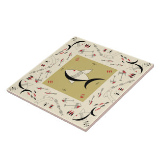 FISCHE Fünfzigerjahre der Keramik-Fliese Fliese