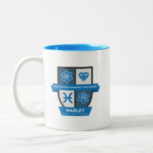 Fische-Geburtszeichen-Wappen™ für 1.-20. März Tass Zweifarbige Tasse