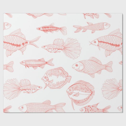 Fische Geschenkpapier (Flach)