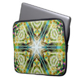 Fische glänzende Sandstruktur Kaleidoskop, grün vo Laptopschutzhülle (Vorderseite Links)