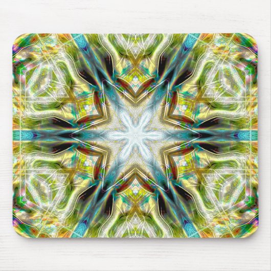 Fische glänzende Sandstruktur Kaleidoskop, grün vo Mousepad (Vorne)