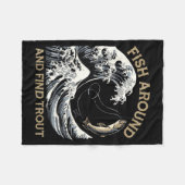 Fische herumbohren und Forellen finden Lustig Ange Fleecedecke (Vorderseite (Horizontal))