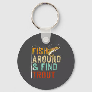 Fische herumlaufen und Forellen lustige Angler Fis Schlüsselanhänger