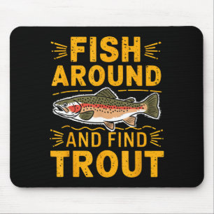 Fische herumlaufen und Forellen lustige Fischerei Mousepad