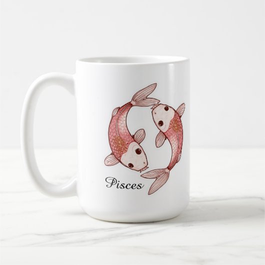 Fische Himmelssternzeichen-Tasse - Kunst der Zwill Kaffeetasse (Links)