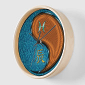 Fische & Holz-Drache Uhr (Winkel)