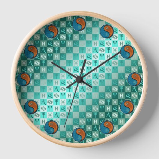 Fische & Holzhund Uhr (Vorderseite)