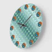 Fische & Holzschlange Große Wanduhr (Winkel)