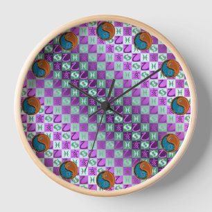 Fische & Holzschwein Uhr