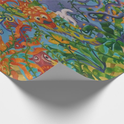 Fische im Abstrakten Meer Geschenkpapier (Ecke)