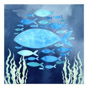 Fische im Meer auf Leinwanddruck Fotodruck