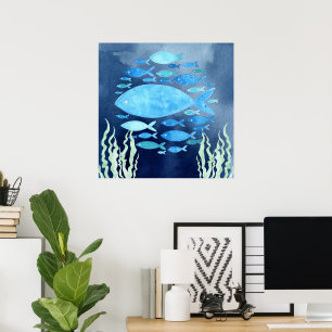 Fische im Meer auf Leinwanddruck Poster